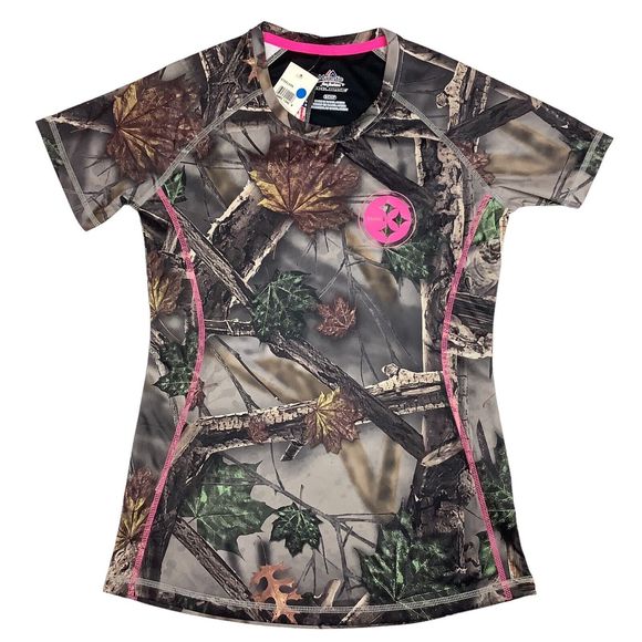 Pittsburgh Steelers Camo Hunting T-Shirt Women's S Pullover Short Sleeve Stretch - Picture 1 of 10